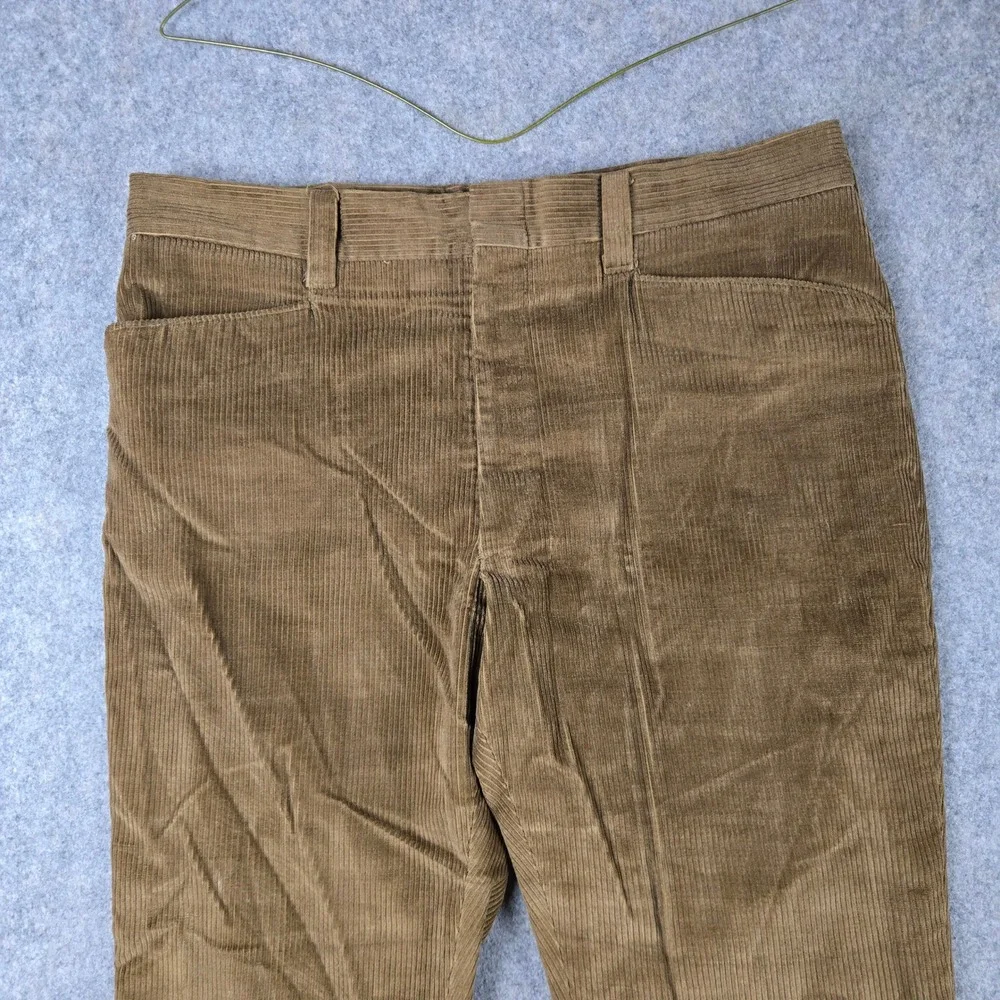 Vintage Levi's Sta-Prest Slacks Young Men 34x30 Brown Corduroy Pants Flare 70s